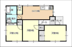 YS住宅 C棟 | 南小校区｜3ＤＫ｜４.3万円